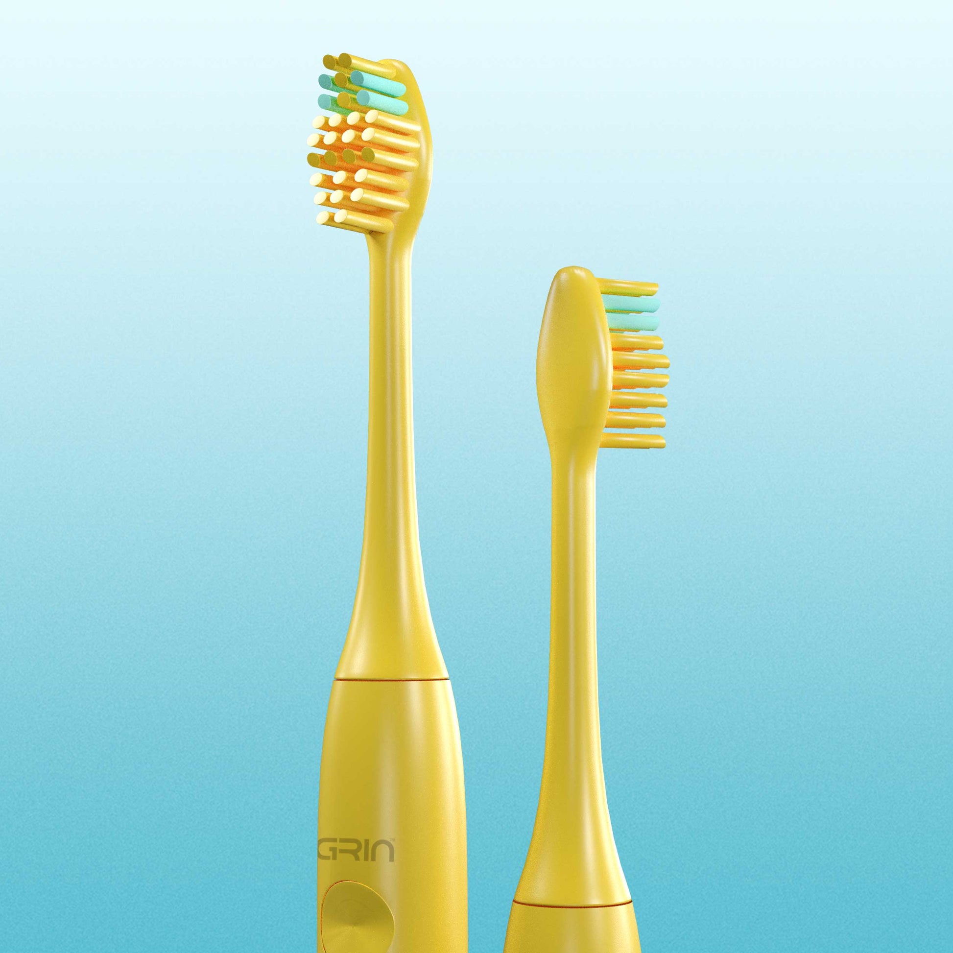 GRIN Technology Electric Toothbrush with 5x Plaque Removal Power | Yellow | 3 Brushing Modes (Whitening, Clean, Sensitive) | 6-Month Battery Life | IPX7 Waterproof | 2 Replacement Heads & Travel Case (Copy)