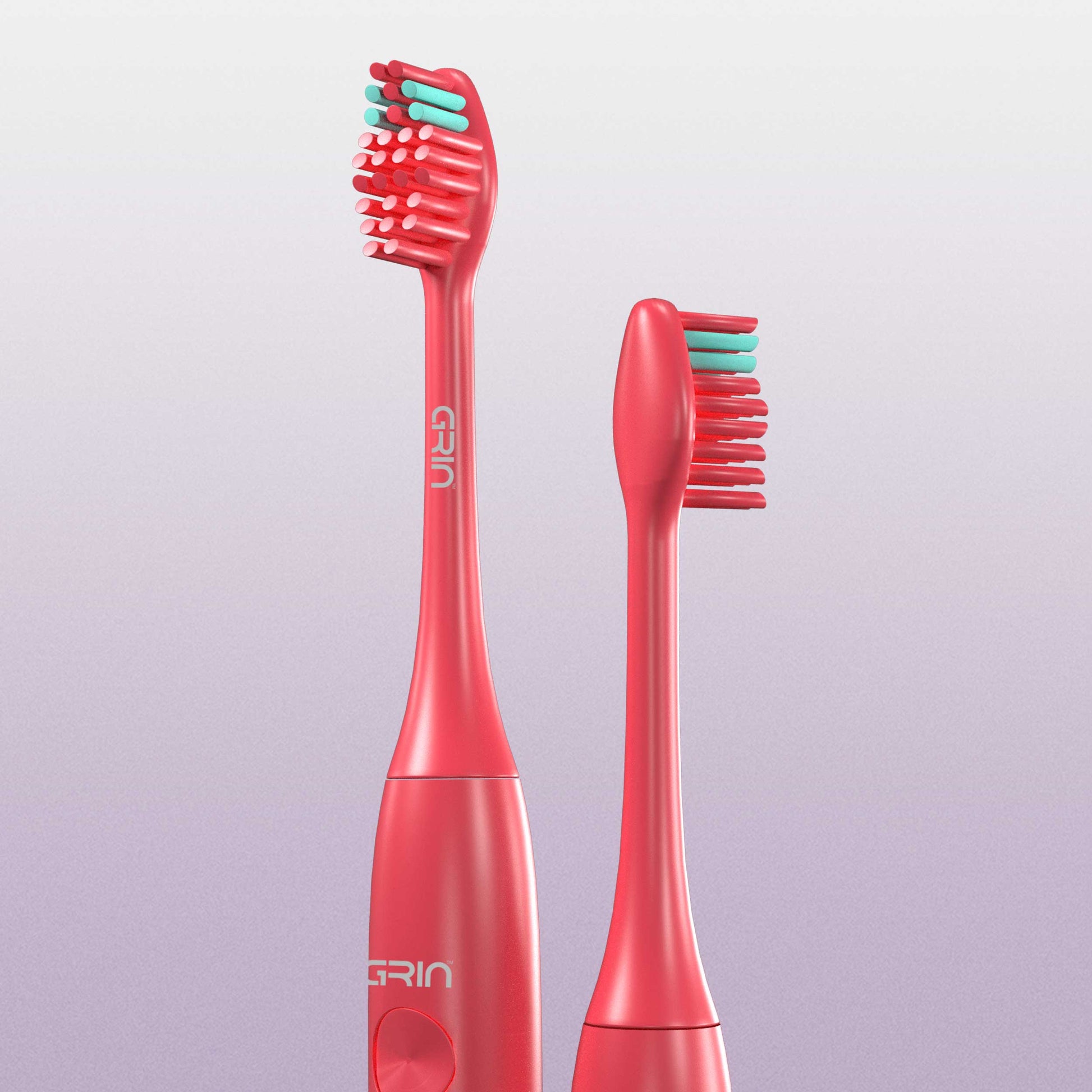 GRIN Technology Electric Toothbrush with 5x Plaque Removal Power | Coral Red | 3 Brushing Modes (Whitening, Clean, Sensitive) | 6-Month Battery Life | IPX7 Waterproof | 2 Replacement Heads & Travel Case (Copy) (Copy)