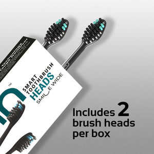 GRIN Replaceable Toothbrush Head | Midnight Black | 2x Plaque Removal | Gentle on Gums | Ergonomic Design | Compatible with Most Electric Toothbrushes | Includes 2 Heads | Eco-Friendly Materials